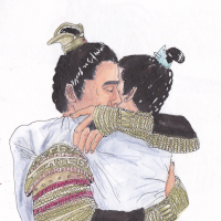 Jingyan hugging Mei Changsu in colour